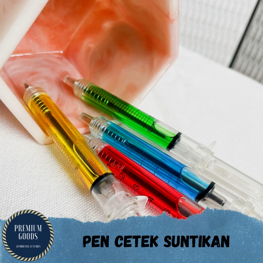 

PULPEN CETEK SUNTIK PENA PEN GEL CAIRAN WARNA BALLPOINT SUNTIK CAIRAN WARNA PULPEN UNIK TERBARU