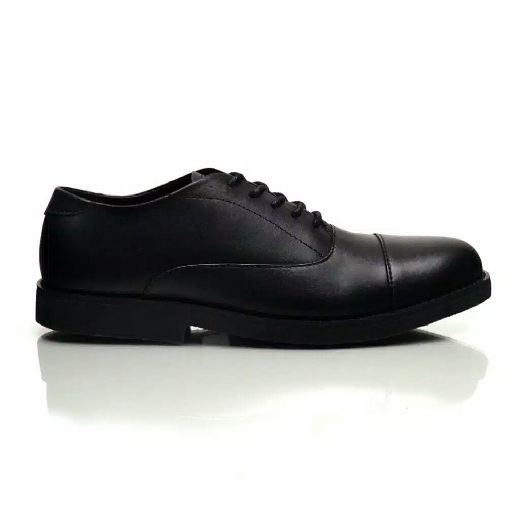 OXFORD FULL BLACK - Pantofel Pria Kulit Asli Formal Kasual Sepatu Pantofel Kerja Hitam - Pantopel