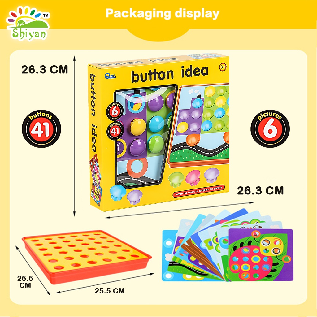 [Shiyan] mainan edukasi anak anak mainan papan seni art board education toys big button mushroom