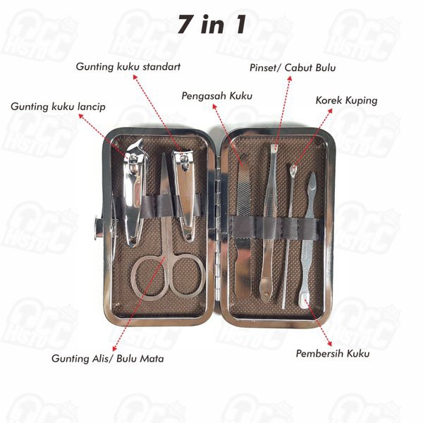 Alat manicure pedicure set tools kit 7in1 4in1 pcs perawatan pembersih kuku premium stainless