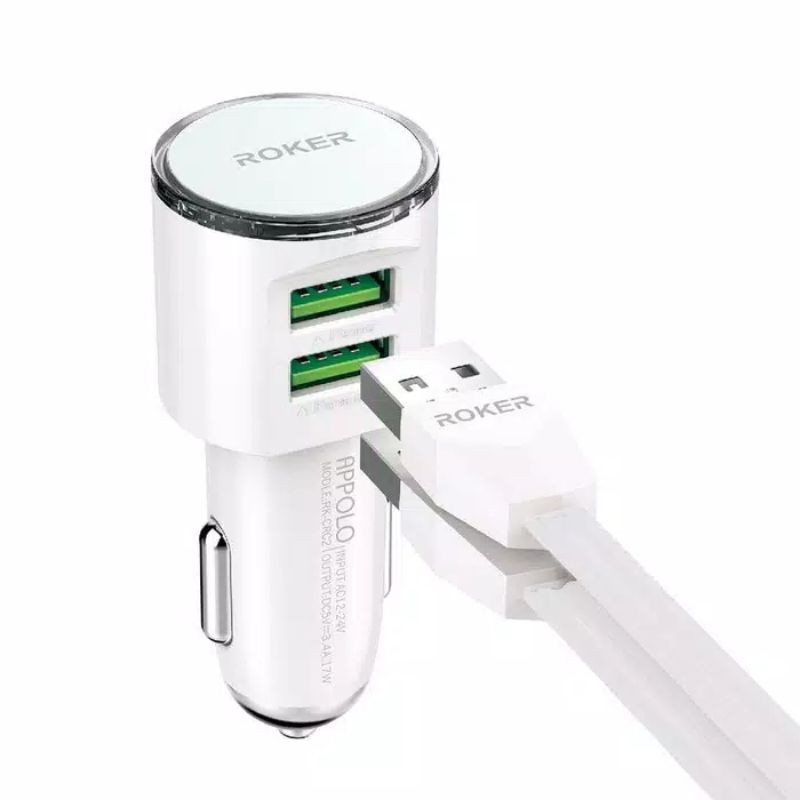 Roker Car Charger Appolo Dual USB Port 3.4A