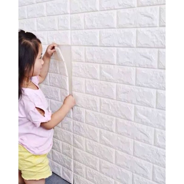 Wallpaper Dinding FOAM Timbul 3D Bata CLASSIC BRICK 70 x 77 cm / Wallpaper Bata 3D