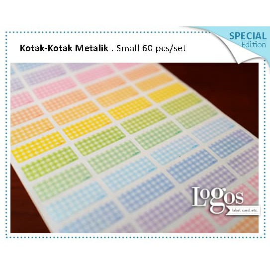 

TERLARIS!! Kotak Small. Special edition. Sticker polos label nama anak waterproof UNIK