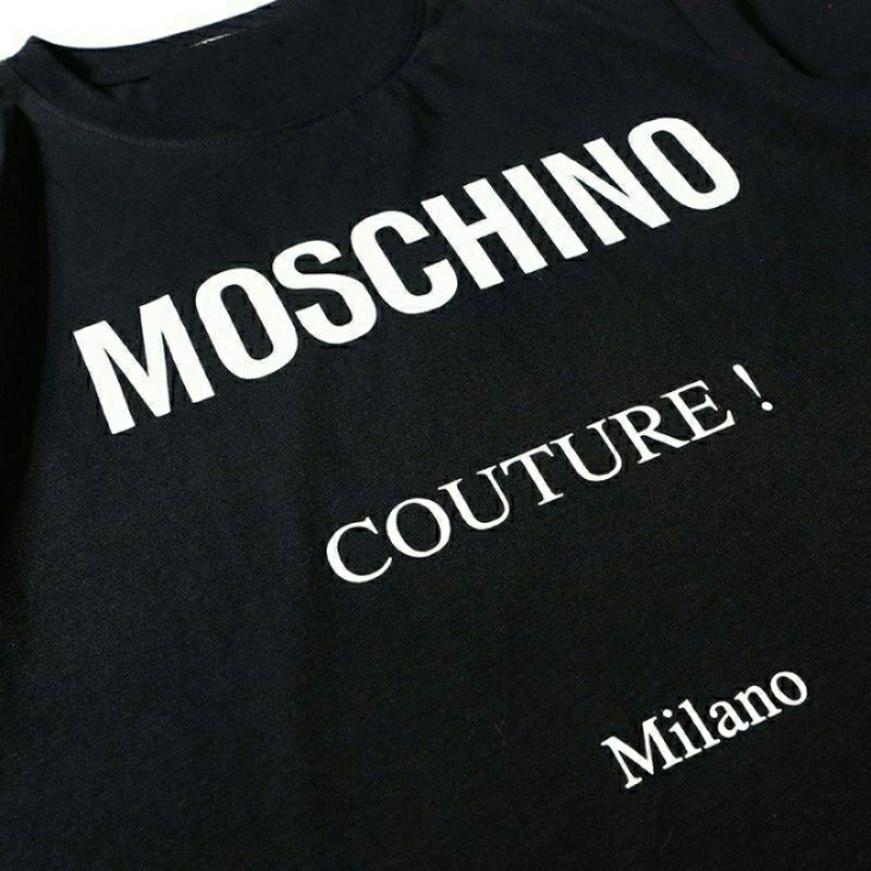 M - XXXXXL(6XL) Kaos MOSCHINO COUTURE BIGSIZE OVERSIZE Pria Wanita Unisex T-Shirt Black White