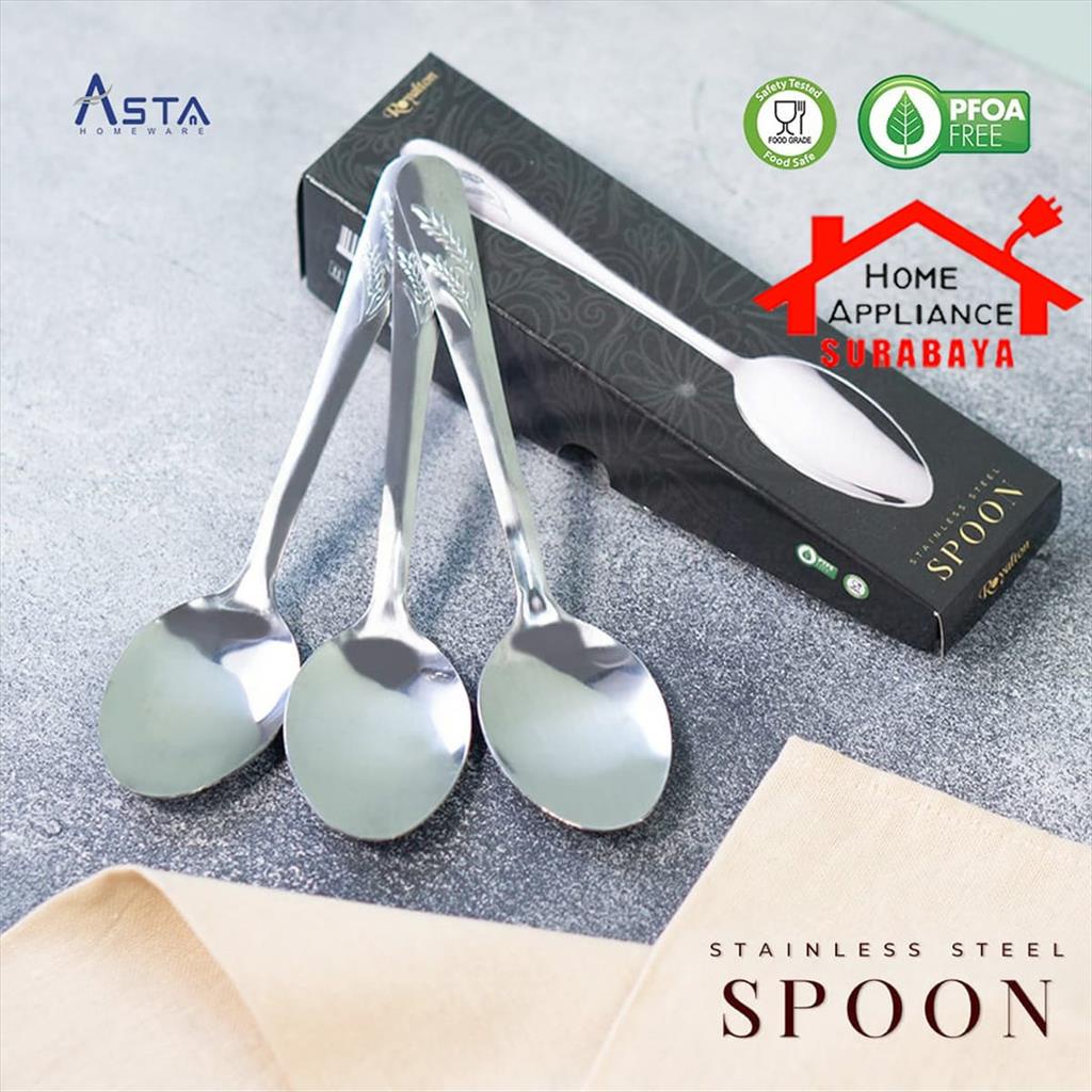 ASTA Royalton Sendok / Garpu Alat Makan Stainless Steel Motif Isi 12 PCS - Kualitas Bagus