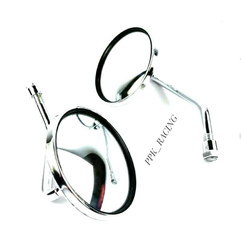 Spion Bulat Vespa Retro Clasic Chrome Vespa Panjang Pendek Chrome Kaca Cembung