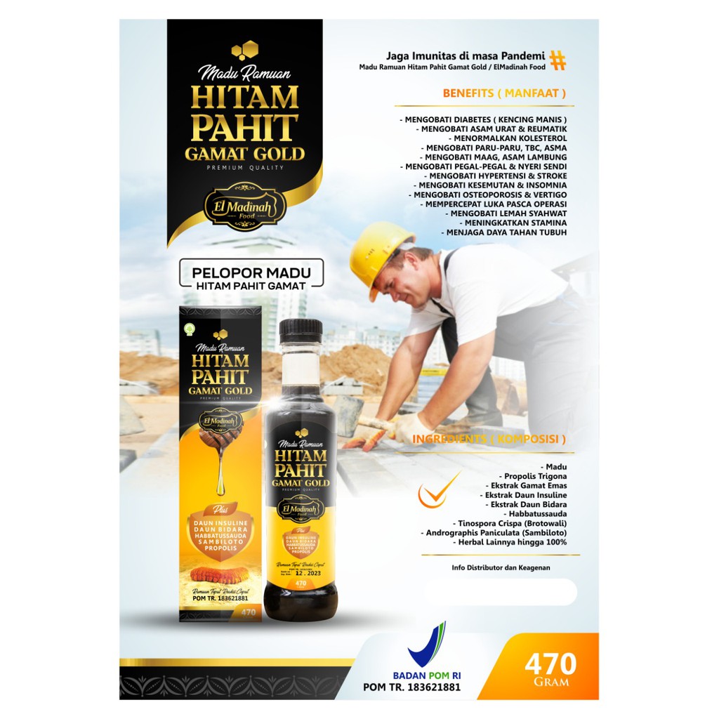 

Madu Hitam Pahit Gamat Gold Madu Ramuan Premium