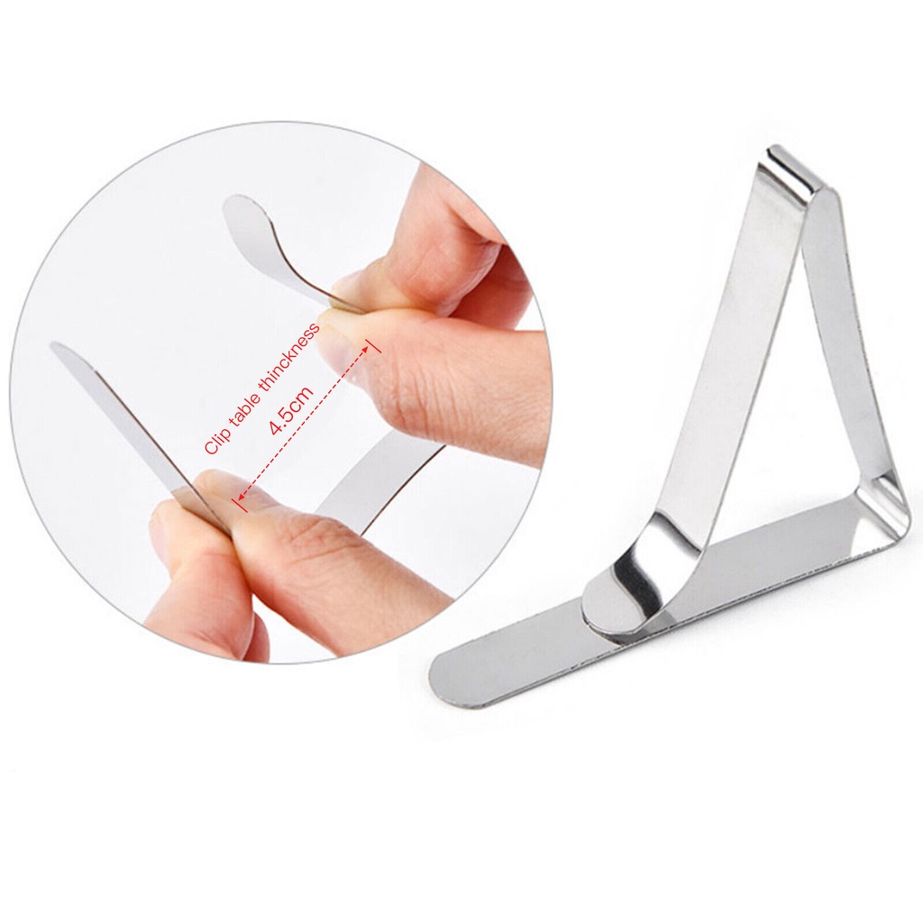 6pcs Klip Holder Taplak Meja Bahan stainless steel anti Slip