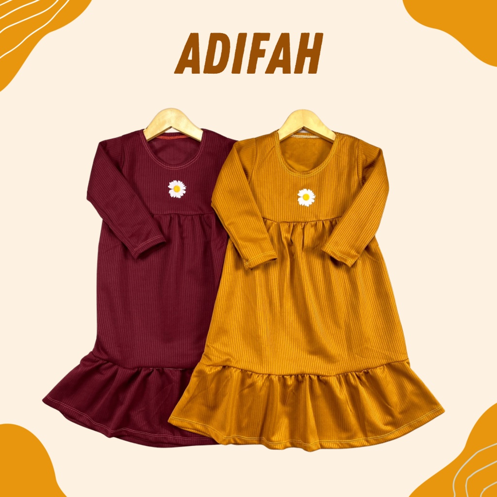 3-7TH GAMIS ANAK ADIFAH LONG DRESS ANAK PEREMPUAN GAMIS ANAK PEREMPUAN