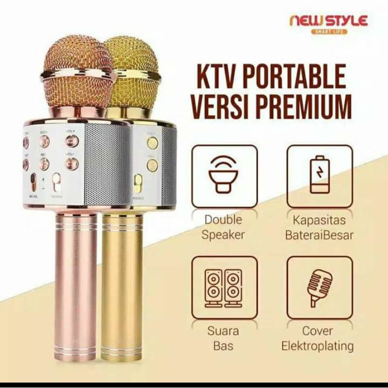 Mix WS-858 Portable Bluetooth Wireless Microphone Speaker Karoake