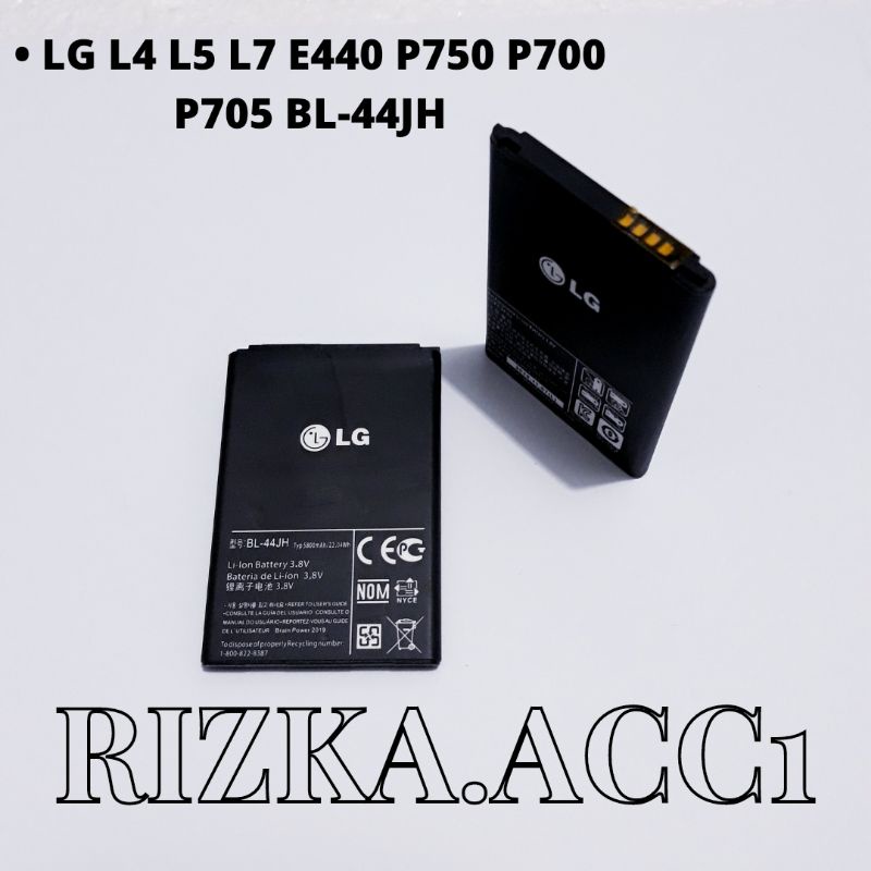 Baterai Batre LG L4 L5 L7 E440 P750 P700 P705 BL-44JH 44JH Battery Hp