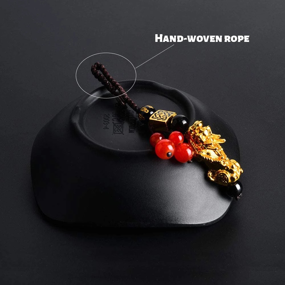 Gantungan Kunci Mobil Dengan Liontin Pixiu Obsidian Fengshui Beast Lucky And Wealth