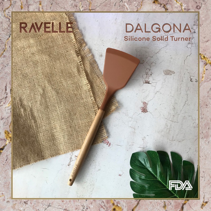 Ravelle Dalgona Turner Sutil Spatula Silikon Wooden Handle