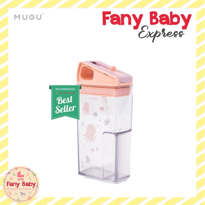 MUGU SQUARE STRAW BOTTLE WITH HANDLE