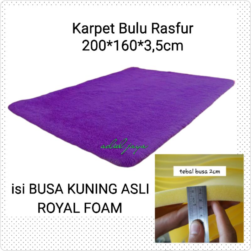 Karpet Bulu Rasfur isi BUSA KUNING ASLI 200x160x3,5cm (Karpet Baru 2m LAKPOL)