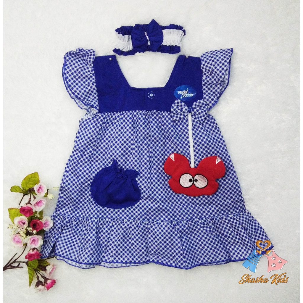 [S-036] Baju Bayi Perempuan/Dress Bayi Perempuan Planet Kids  Murah 0-6bln Bonus BANDANA