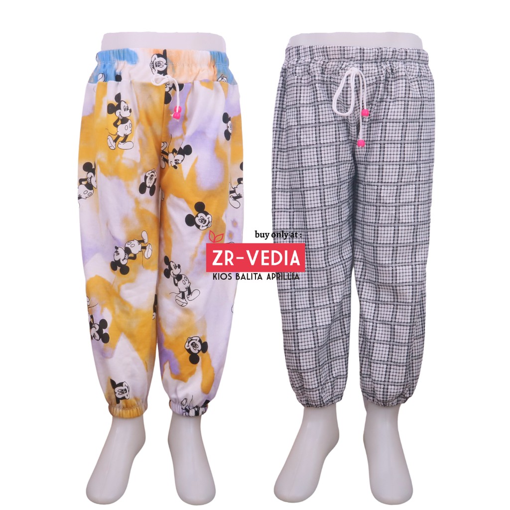 (ANAK PEREMPUAN) Jogger Motif uk 5-8 Tahun / Joger Pants Anak Cewek Murah Celana Panjang Import Adem