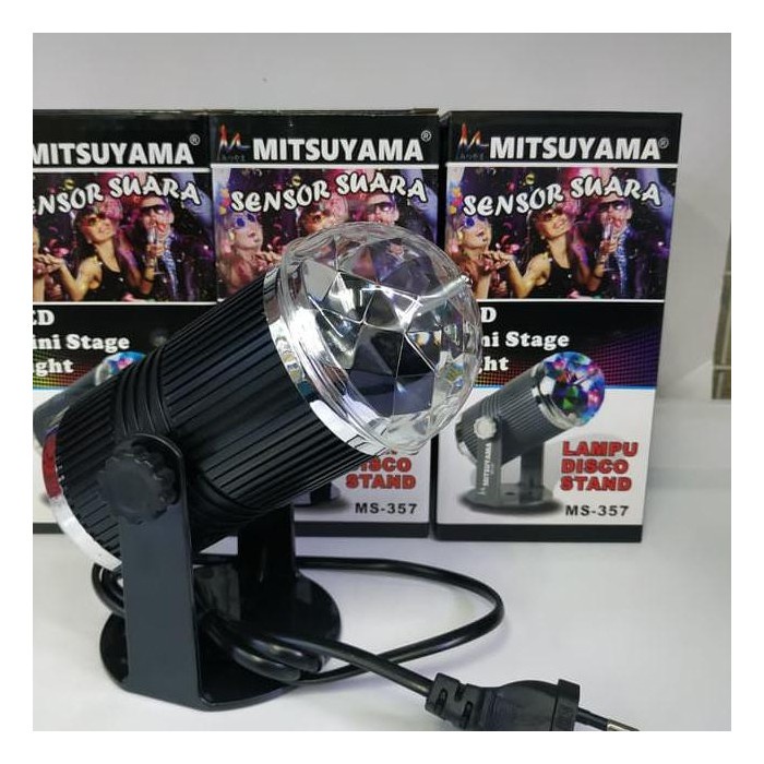 Paling Laris!!! Lampu Stand Disco LED Super Terang MS-357 Full Color Rotating Lamp Party Light Mini 3 Watt Berkualitas Original