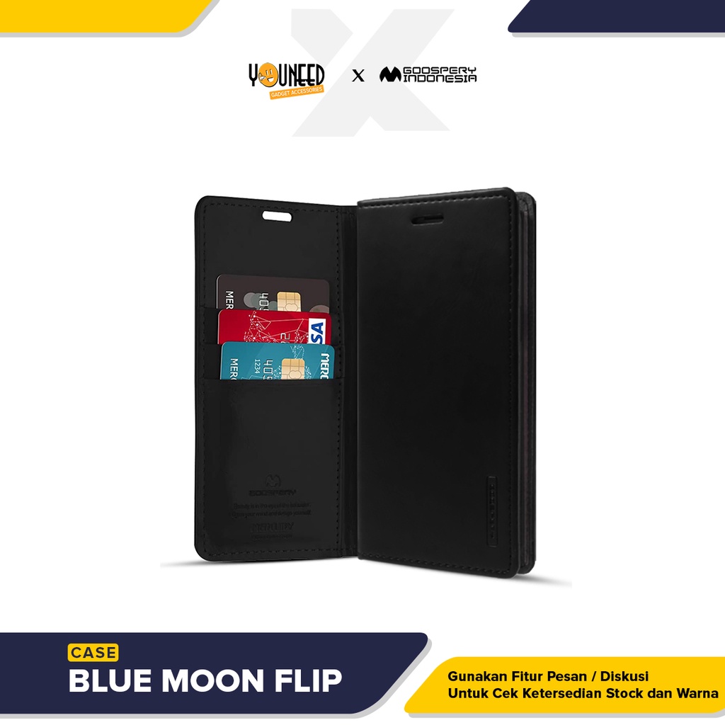 Casing Samsung Galaxy A22 4G A225 Goospery Blue Moon Flip Leather Case