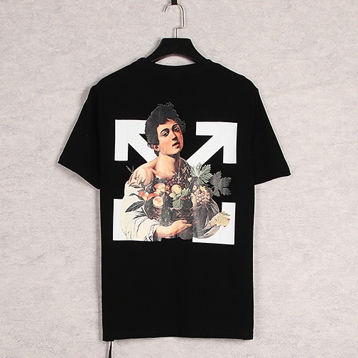 Off White Carravagio Cross X Oversize T-shirt / Kaos Off White Full Tag Made In Portugal