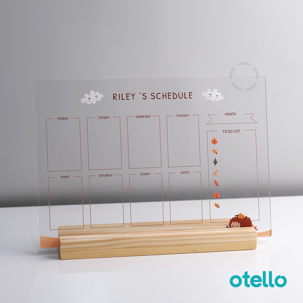 Otello Custom Weekly Planner Akrilik Meja Jadwal Anak Standing Acrylic Desk To Do List Schedule