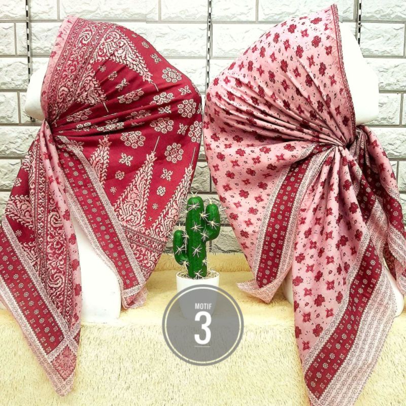 Hijab VOAL PREMIUM Motif Songket 3 Jilbab Segiempat Motif Laser Cut-Maroon