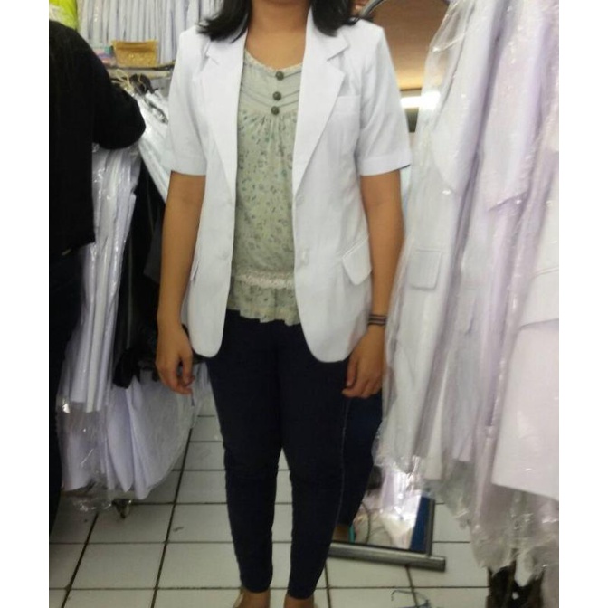 Jas snelli / jas dokter lengan pendek wanita merk DUA SAUDARA