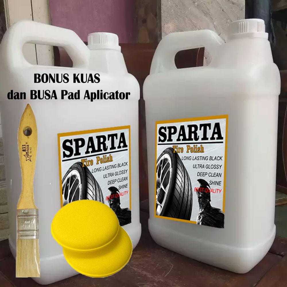 SPARTA Semir Ban 5 liter / Jerigen 5 Liter / Pengkilap Ban / Penghitam Ban Mobil Motor + BONUS