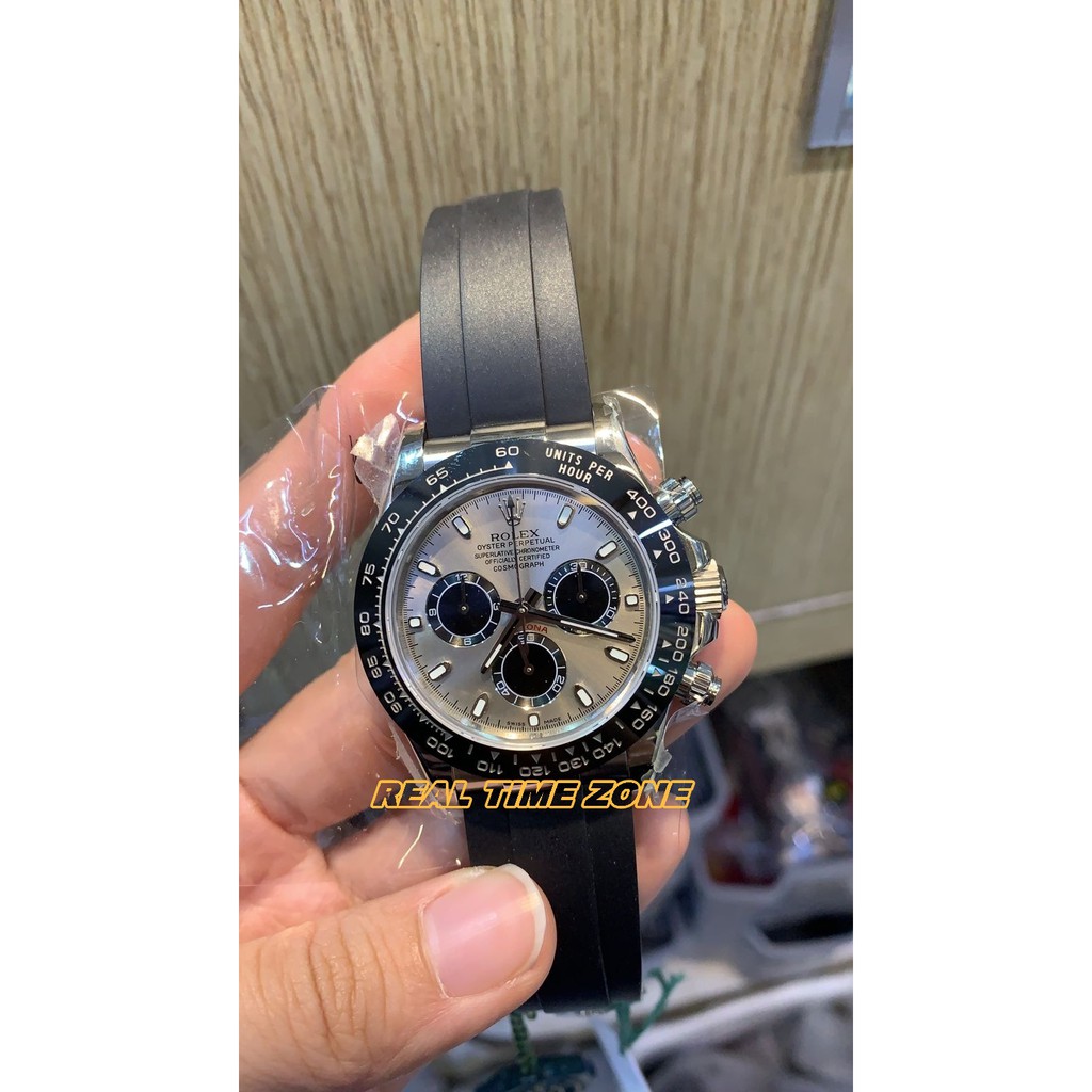 JAM TANGAN REAL ROLEX DAYTONA PANDA WHITE SWISS ETA CLONE FACTORY AUTOMATIC RUBBER GARANSI 1TH