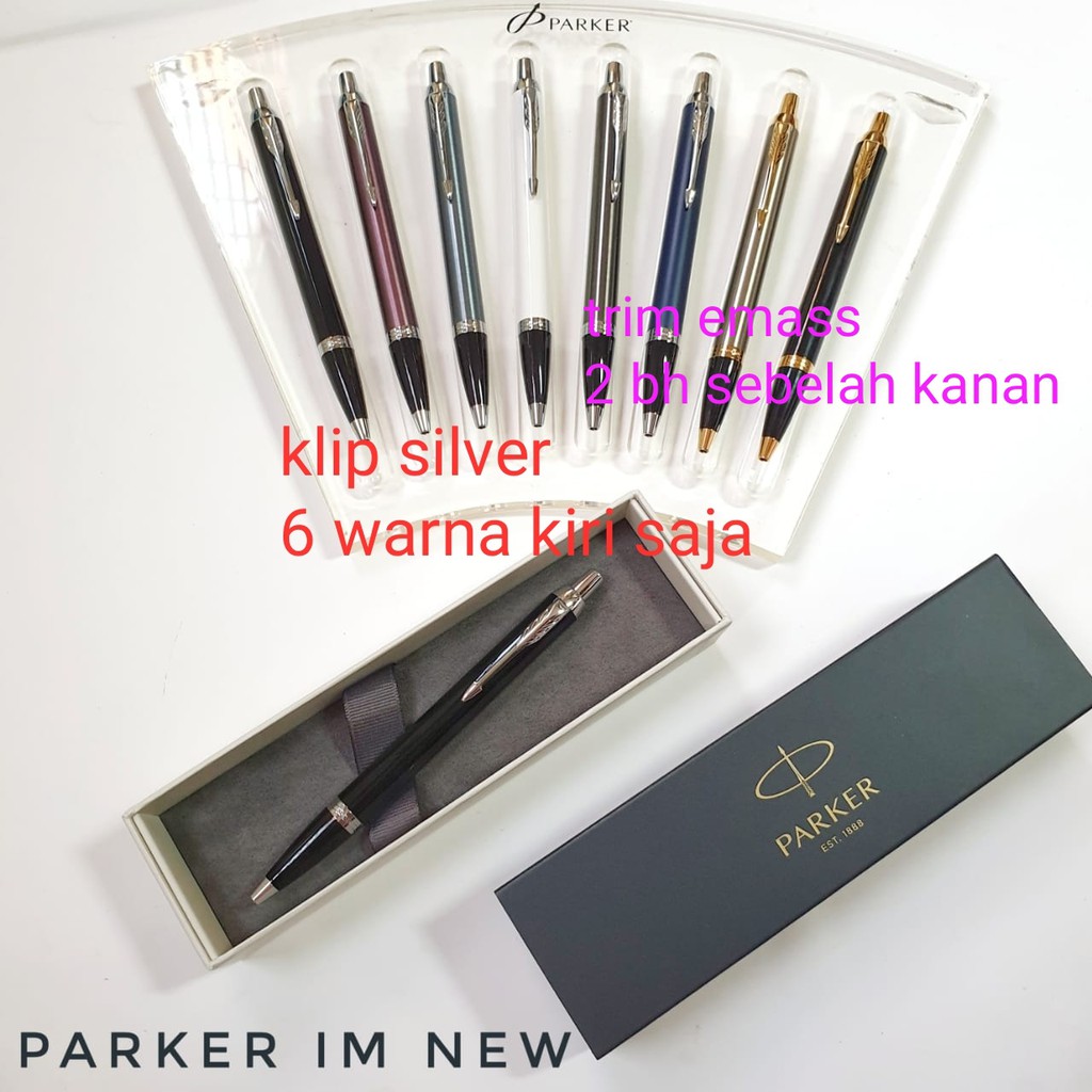 

ballpoint parker new im 2020 black or silver gold trim klik emas