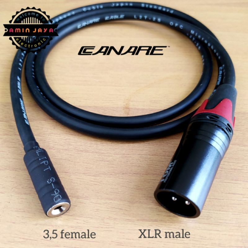 Kabel jack xlr male to 3,5 mm female