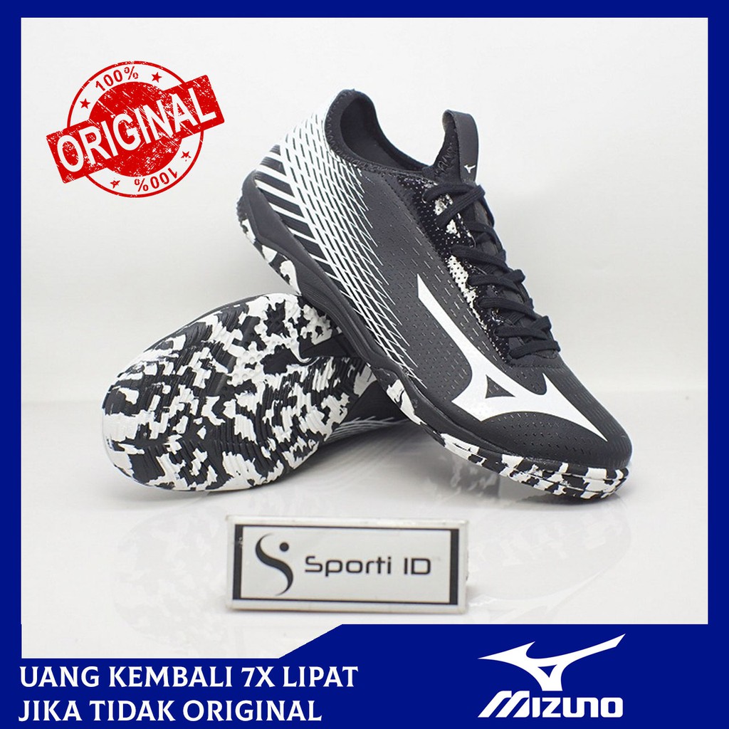 Sepatu Futsal Mizuno Basara Sala Pro IN - Black/White Q1GA193101 Original