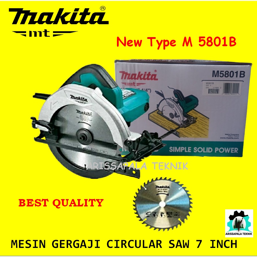 Mesin Circular Saw Mesin Serkel Gergaji Potong Kayu Circle 7 inch Maktec MT583 MAKITA M5801B