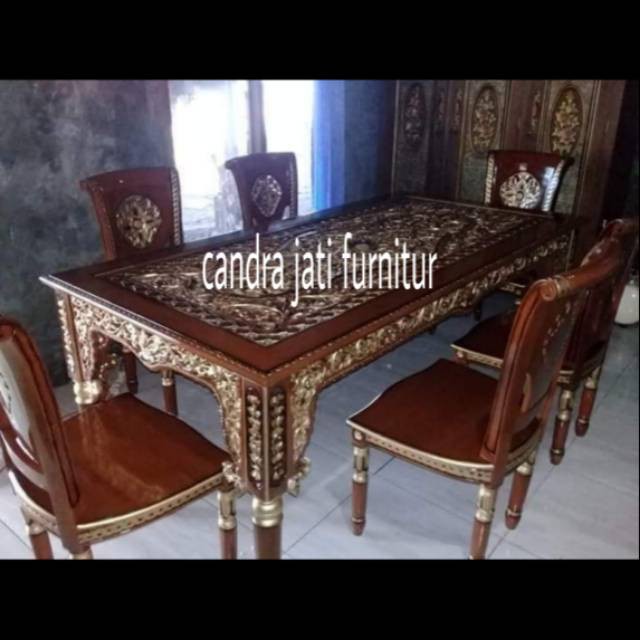 Kursi makan minimalis kayu jati furnitur (meja makan lemari pakaian bufet sofa tamu furnitur)