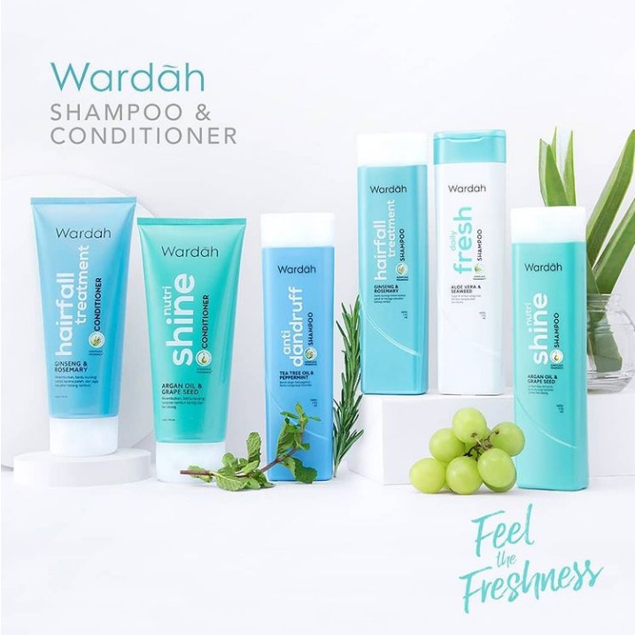 Wardah Shampoo &amp; Conditioner | Daily Fresh Hairfall Treatment Anti Dandruff Nutri Shine