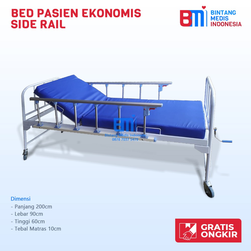 Bed Pasien Ekonomis Side Rail - Bed Pasien Ekonomis dengan sisi side Rail Kiri Kanan