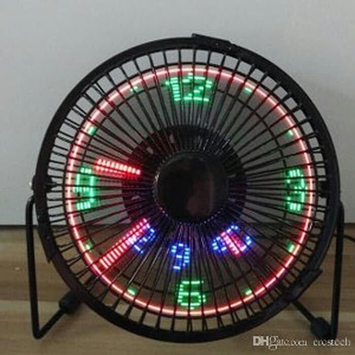 Kipas angin duduk/kipas meja/kipas Usb 7 inch/Led Fan Usb clock