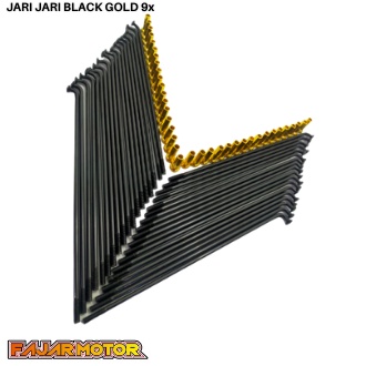 JARI JARI RUJI HITAM 36 BIJI SPOKES BLACK NIPPLE GOLD 9x 89 120 130 154 157 159 164 172 184 BLACK SPOKES