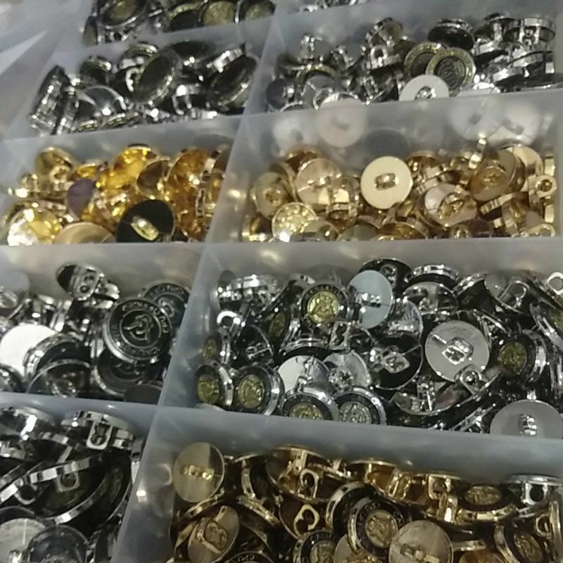 kancing perak dan emas / kancing jas perak dan emas