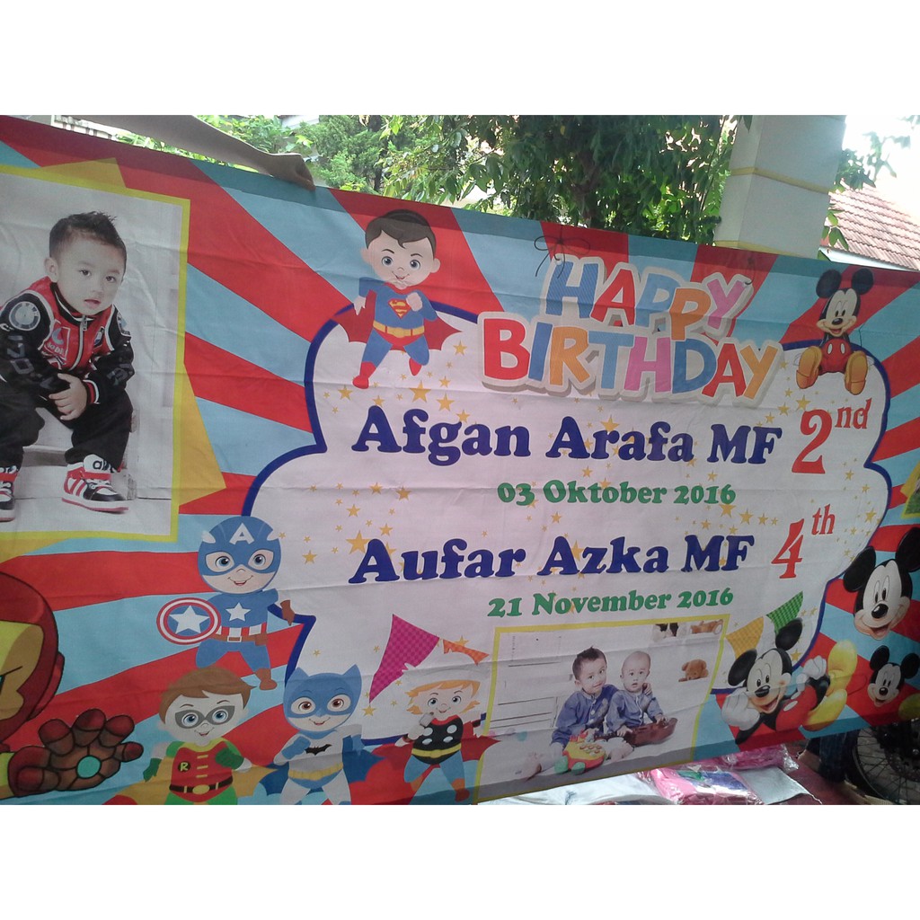Spanduk Banner Ultah 1x1 Backdrop Perlengkapan Pesta Dekorasi