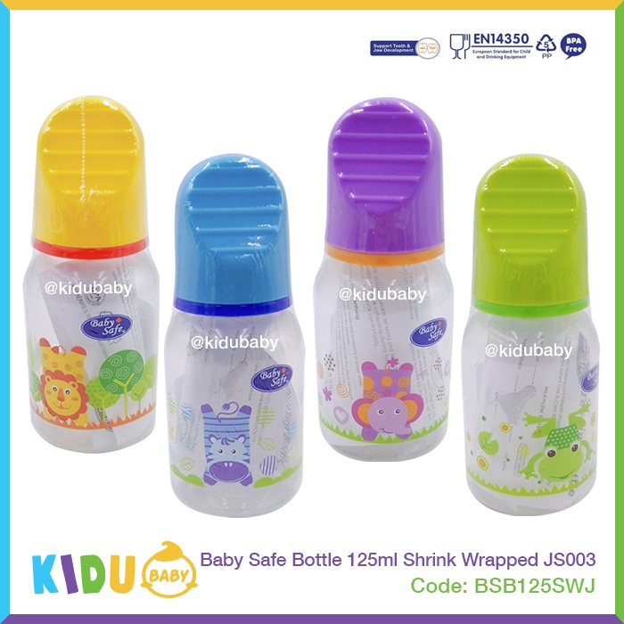 Baby Safe Botol Susu Bayi Botol Susu Anak Bottle 125ml Shrink Wrapped JS003 Kidu Baby