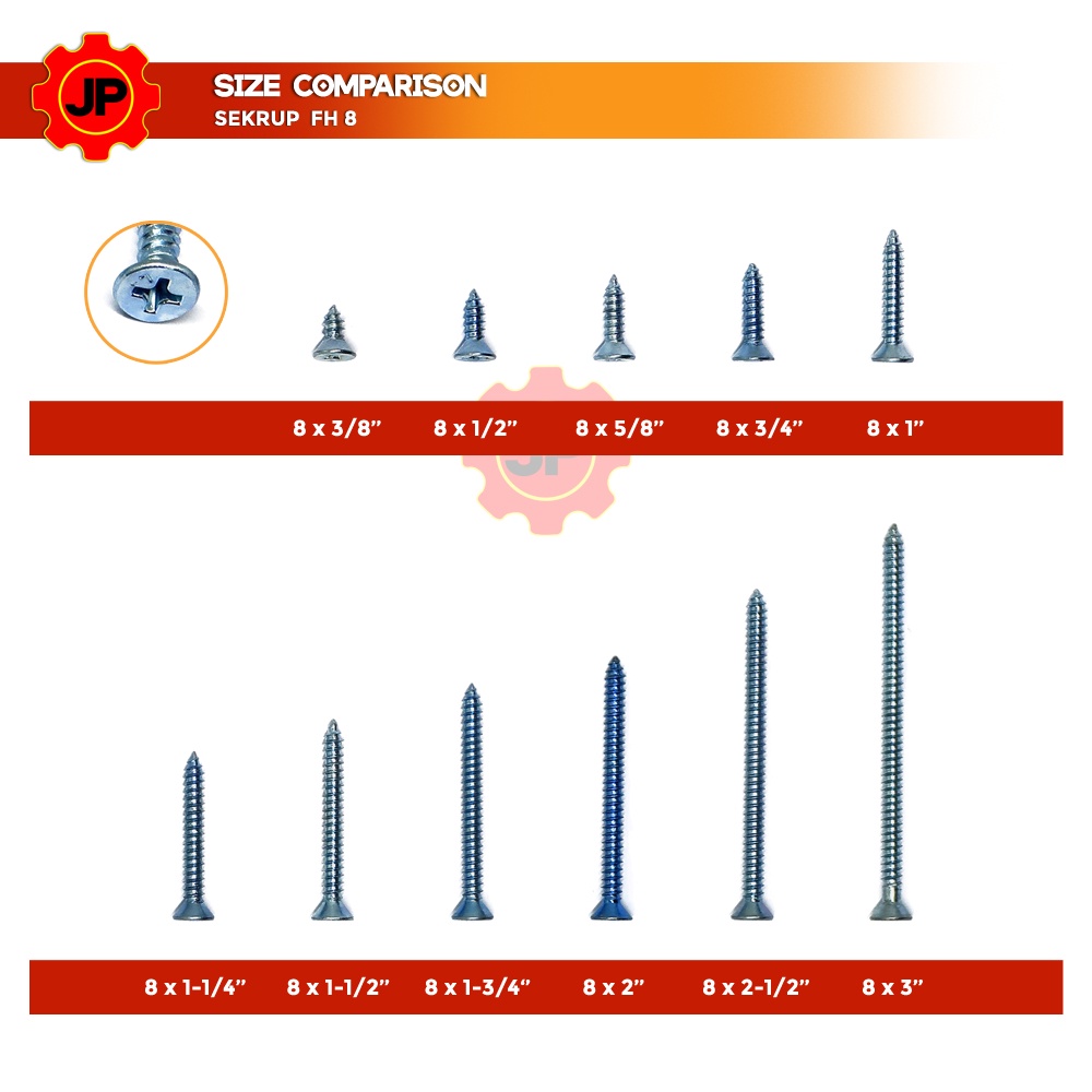 SEKRUP FH 8 x 2 - SKRUP FH 8x2 BAUT TAPPING ISI 100 PCS