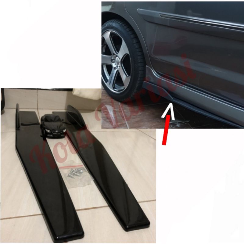 Side Skirt Winglet Samping Variasi Samping Bawah Mobil VIOS GEN 3 Hitam Glosy Universal