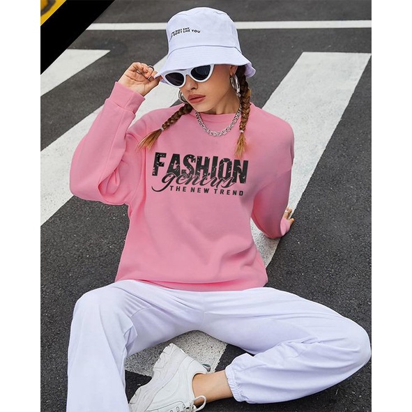 Kaos Lengan Panjang FASHION GENIUS / Kaos Sweatshirt / Atasan Wanita / Atasan Wanita Lengan Panjang