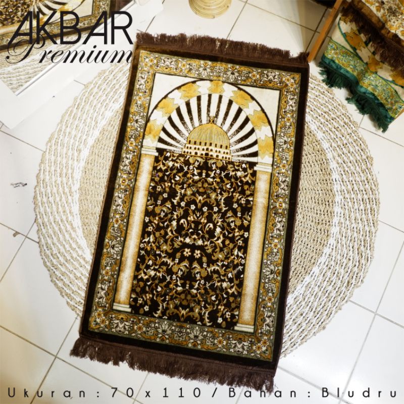 Sajadah turki tebal beludru Premium motif rawdah sajadah bulu halus sajadah dewasa ukuran 70×110 cm