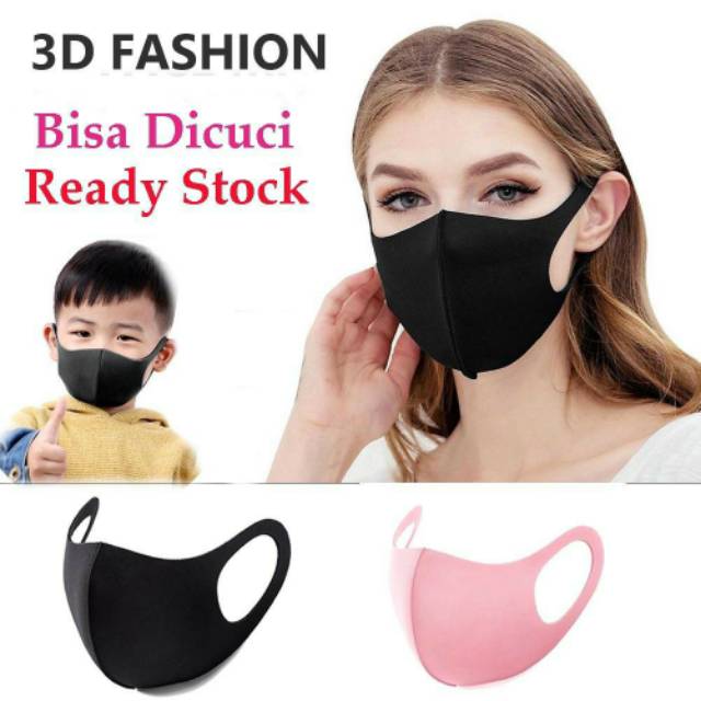 Fourfashion MASKER POLOS KAIN SCUBA MURAH LEMBUT DEWASA ANAK HIJAB BISA