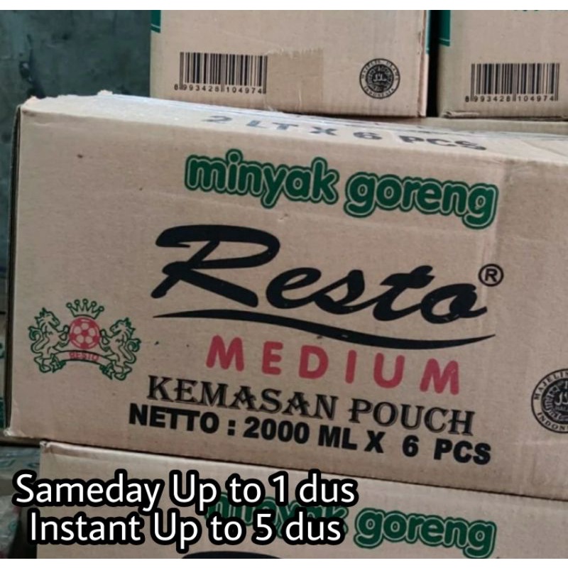 Minyak Goreng Resto 2 Liter Pouch Refill Dus isi 6 kantong READY Go Send