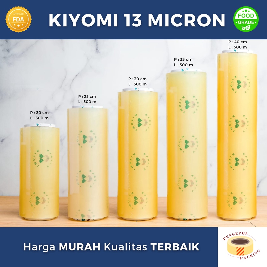 PLASTIC WRAP/PLASTIC WRAPPING/CLING WRAP/PEMBUNGKUS MAKANAN 500M KIYOMI - 25CM