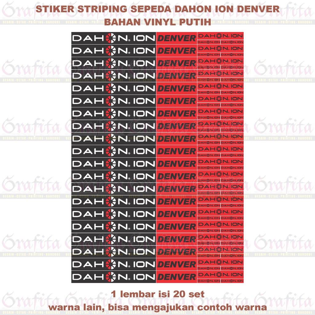 (1Lbr = 20 Set) Stiker Striping Dahon Ion Denver