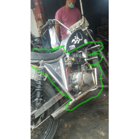 Paket frame rangka include engine guard jok spakbor custom chopper chopy cub japstyle dll
